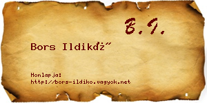 Bors Ildikó névjegykártya